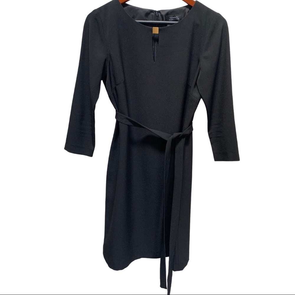 Black Tahari ASL Shift Dress Size 4